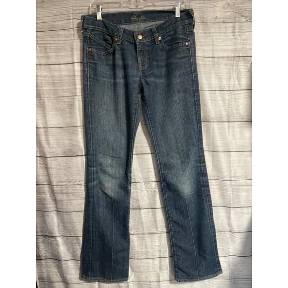 Old Navy The Diva Bootcut Jeans Women Size 4 Long Cotton Blend Blue Denim - Picture 1 of 8